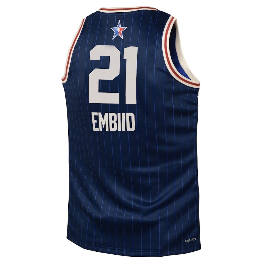Joel Embiid 21 2024 NBA All-Star Game Swingman Jersey - Navy - Gohipanda - Image 3