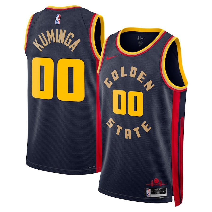 Jonathan Kuminga 00 Golden State Warriors Unisex 2024/25 City Edition Swingman Jersey Navy Multicolor - Gohipanda