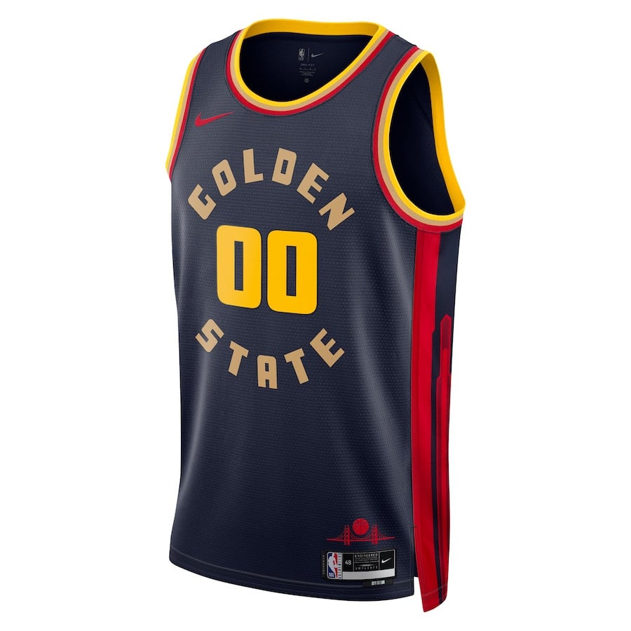 Jonathan Kuminga 00 Golden State Warriors Unisex 2024/25 City Edition Swingman Jersey Navy Multicolor - Gohipanda - Image 2