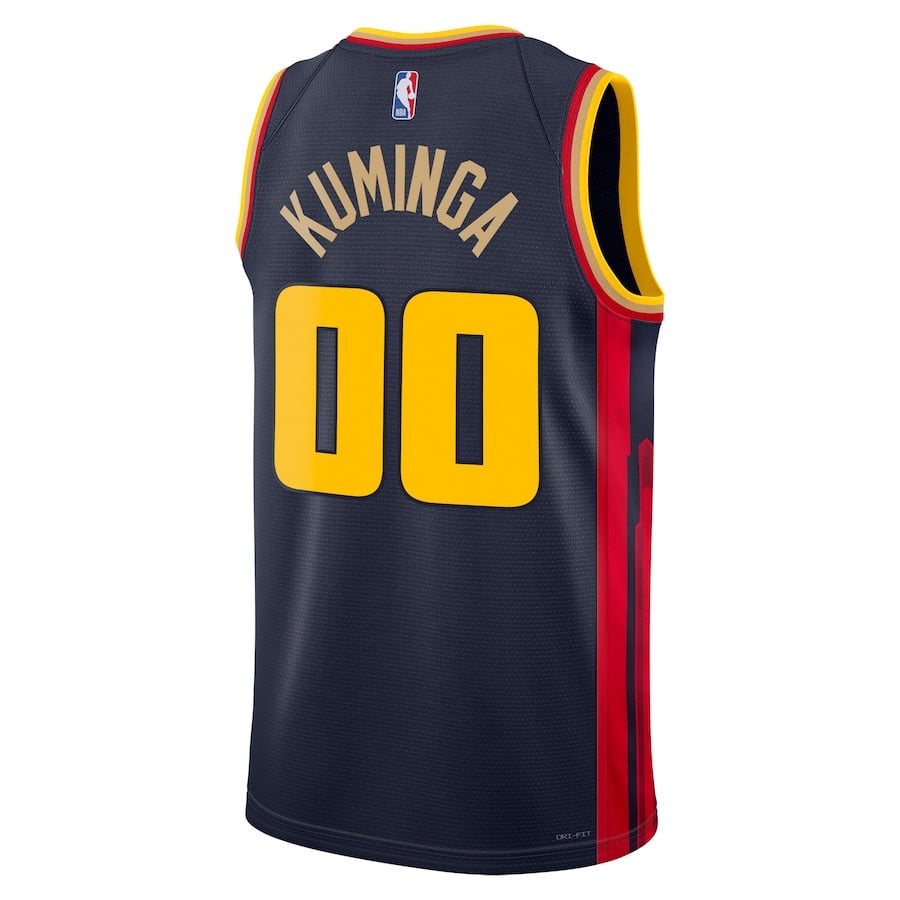 Jonathan Kuminga 00 Golden State Warriors Unisex 2024/25 City Edition Swingman Jersey Navy Multicolor - Gohipanda - Image 3