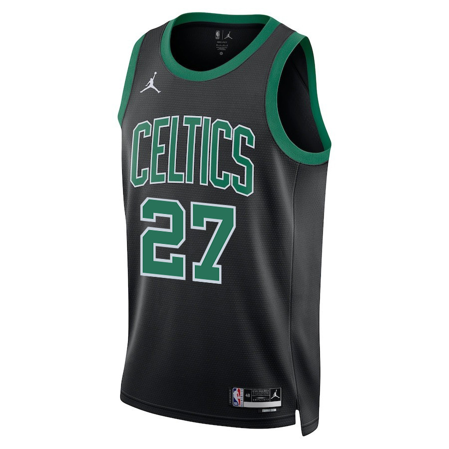 Jordan Walsh 27 Boston Celtics 2024 Finals Champions Swingman Jersey Statement Edition Black - Gohipanda - Image 2