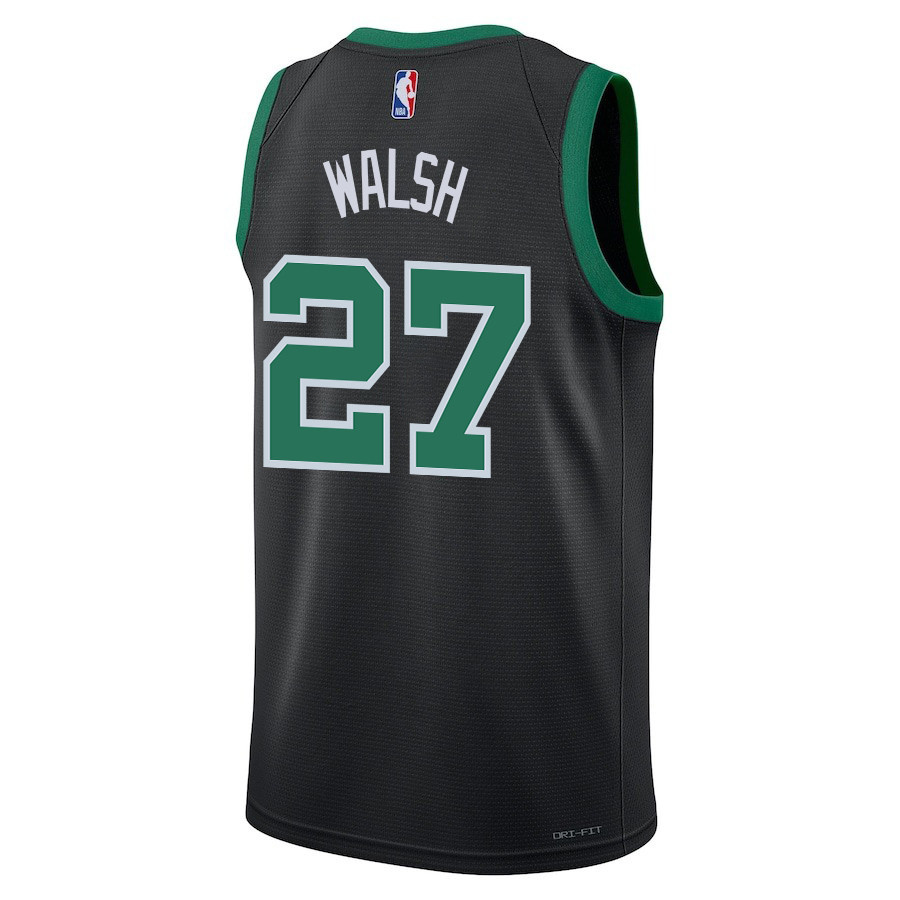 Jordan Walsh 27 Boston Celtics 2024 Finals Champions Swingman Jersey Statement Edition Black - Gohipanda - Image 3