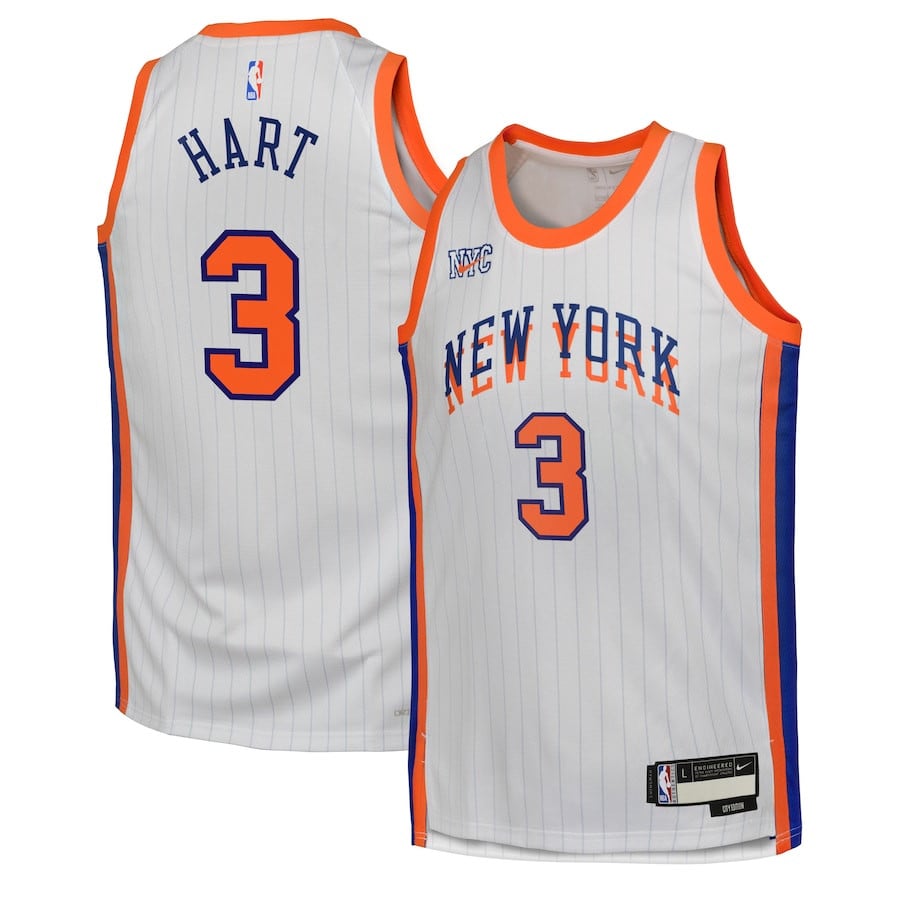 Josh Hart 3 New York Knicks 2024/25 Swingman Jersey City Edition White - Gohipanda