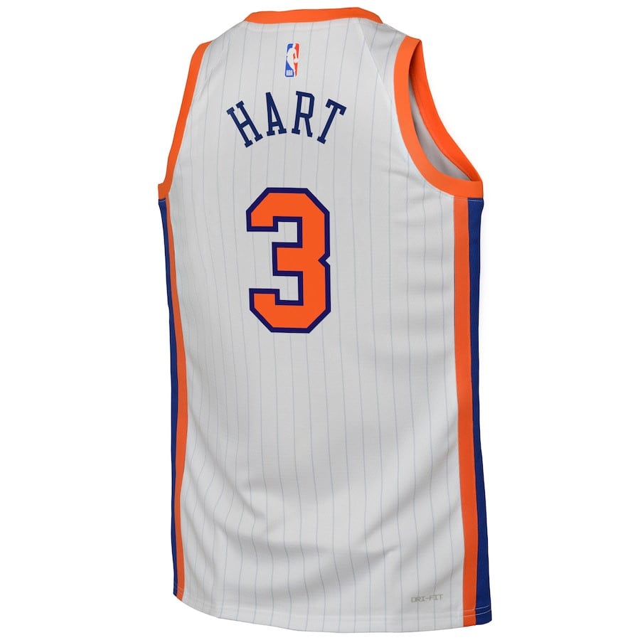 Josh Hart 3 New York Knicks 2024/25 Swingman Jersey City Edition White - Gohipanda - Image 3