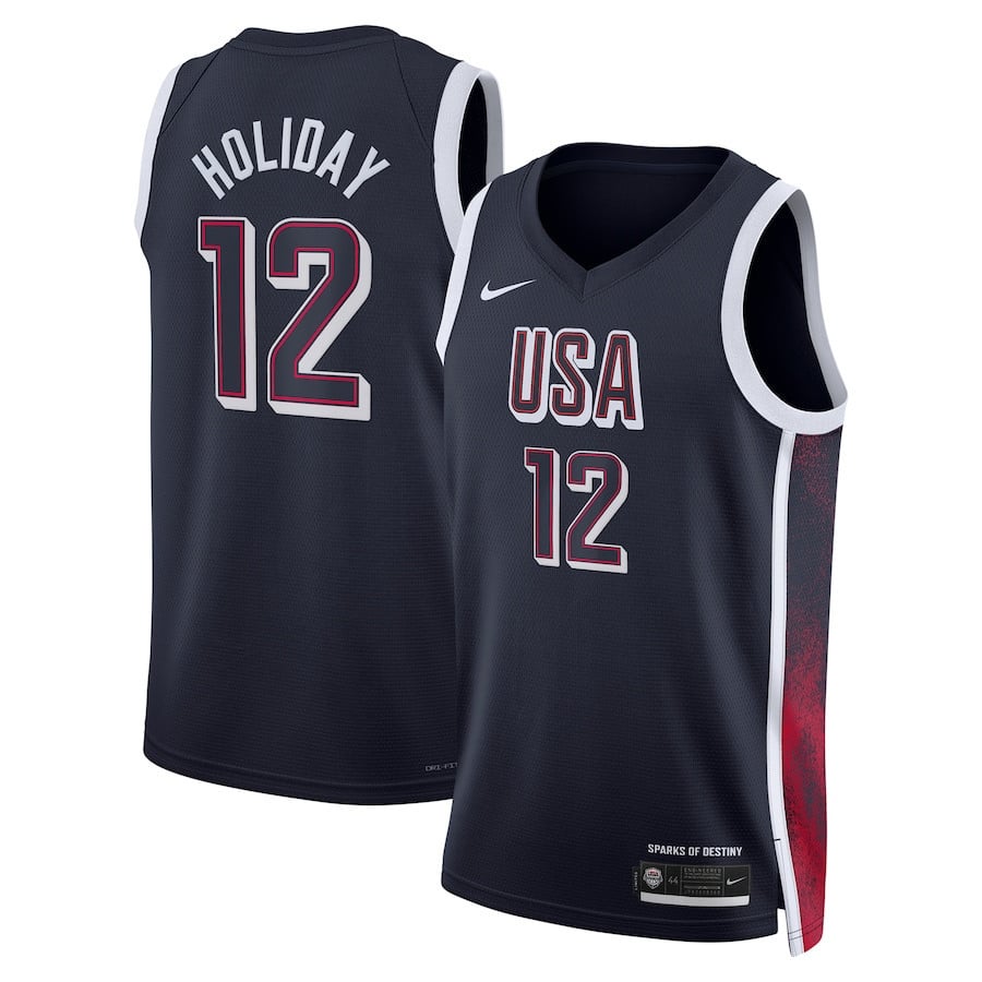Jrue Holiday #12 USA Basketball 2024 Swingman Player Jersey Navy Multicolor Unisex Adult - Gohipanda