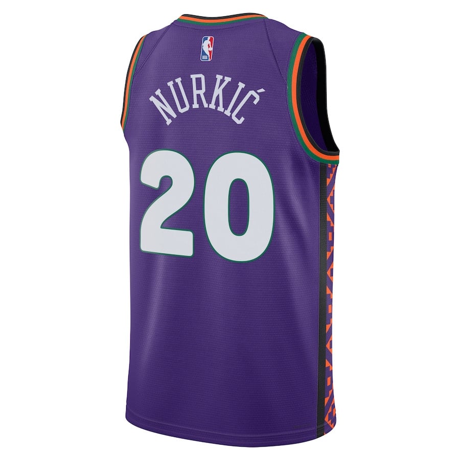 Jusuf Nurkic Phoenix Suns Unisex 2024/25 Swingman Player Jersey City Edition Purple - Gohipanda - Image 3