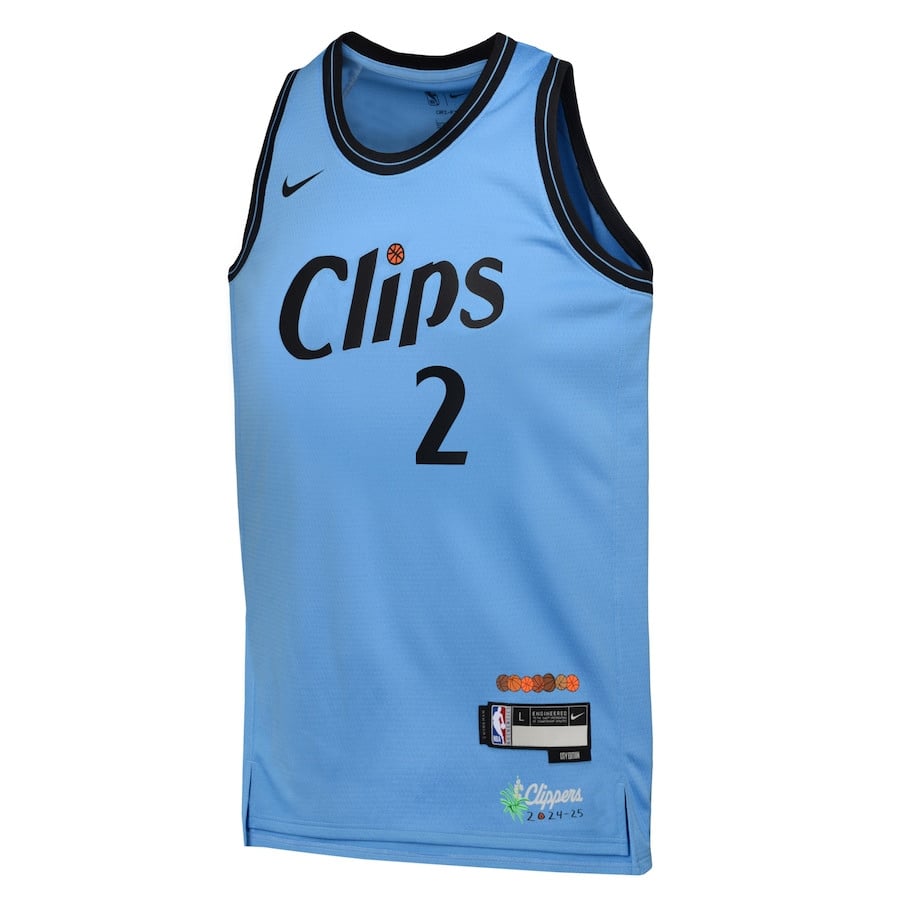 Kawhi Leonard 2 LA Clippers 2024/25 Swingman Jersey City Edition Light Blue - Gohipanda - Image 2