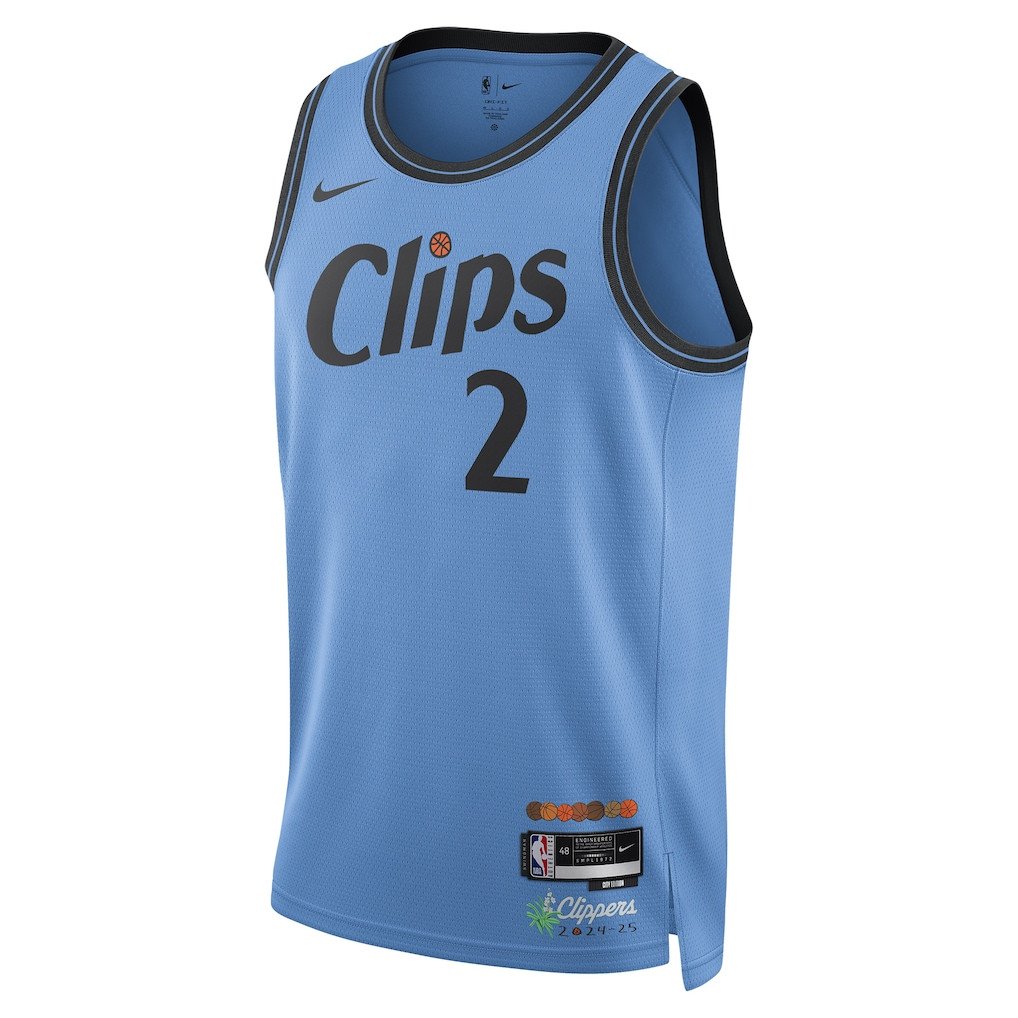 Kawhi Leonard 2 LA Clippers Unisex 2024/25 Swingman Player Jersey City Edition Light Blue - Gohipanda - Image 2