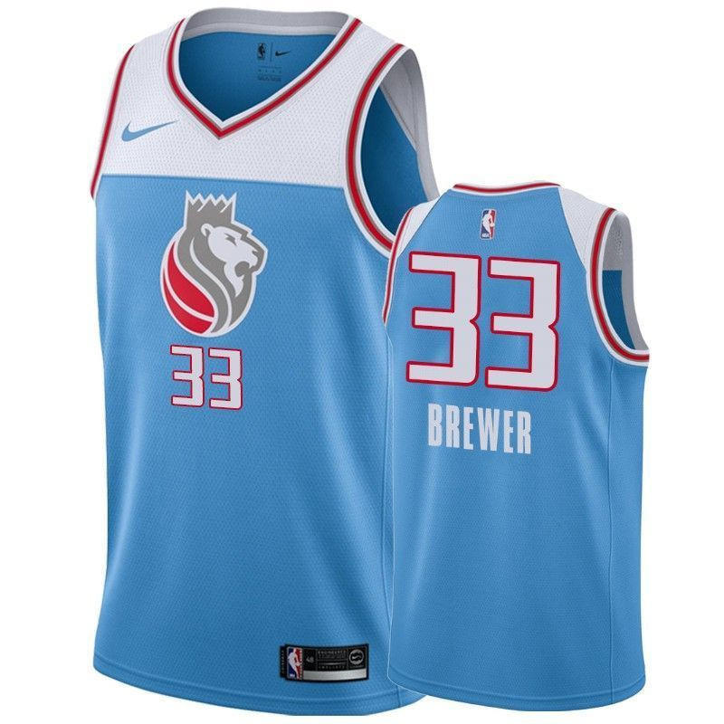 Kings Corey Brewer 33 City Blue Men's Jersey - Multicolor Polyester - Gohipanda