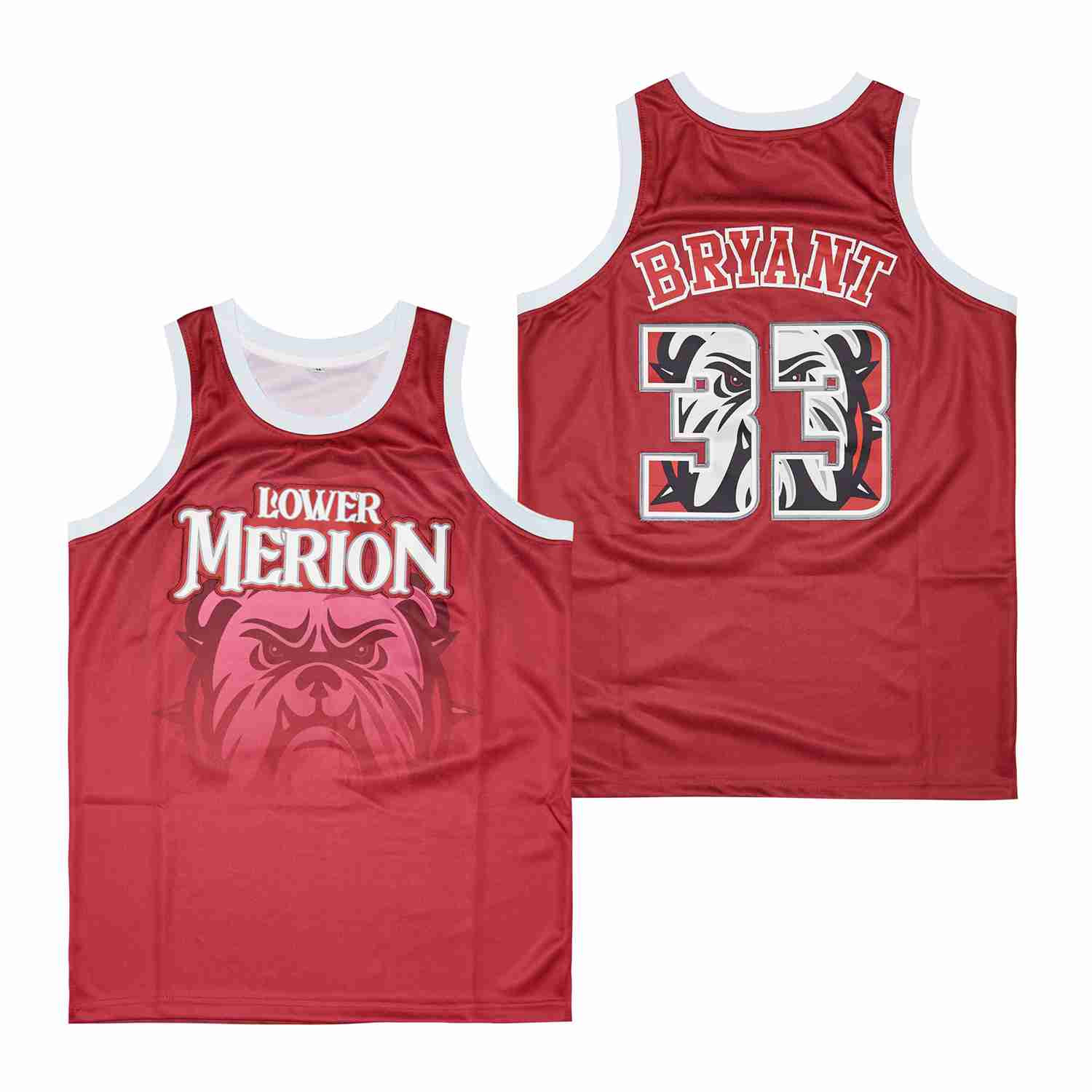 Kobe Bryant 33 Lower Merion Swingman Jersey Red Multicolor Unisex - Gohipanda