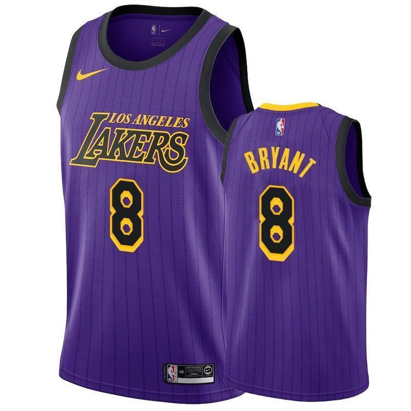 Kobe Bryant 8 City Purple Lakers Men's Jersey - Purple Multi Color Polyester - Gohipanda