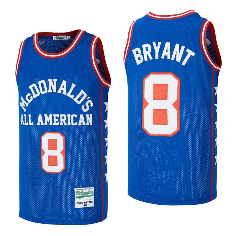 Kobe Bryant 8 McDonald's Throwback Swingman Jersey Blue Multicolor Unisex - Gohipanda - Image 2