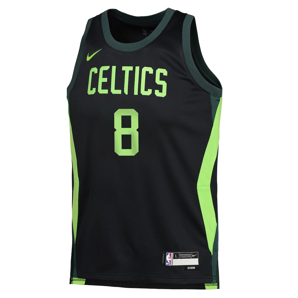 Kristaps Porzingis 8 Boston Celtics 2024/25 Swingman Jersey City Edition Black - Gohipanda - Image 2