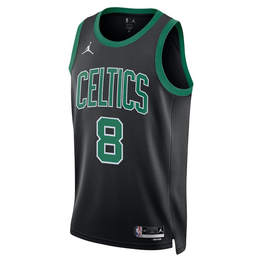 Kristaps Porzingis 8 Boston Celtics 2024 Finals Champions Swingman Jersey Statement Edition Black - Gohipanda - Image 2