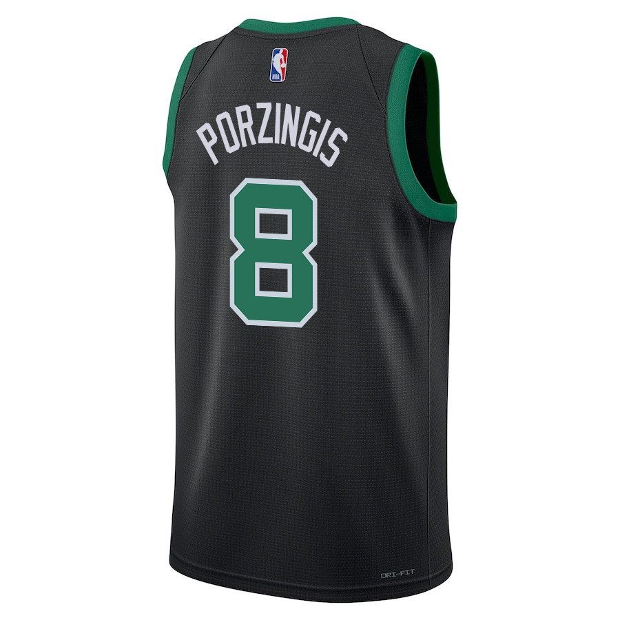 Kristaps Porzingis 8 Boston Celtics 2024 Finals Champions Swingman Jersey Statement Edition Black - Gohipanda - Image 3