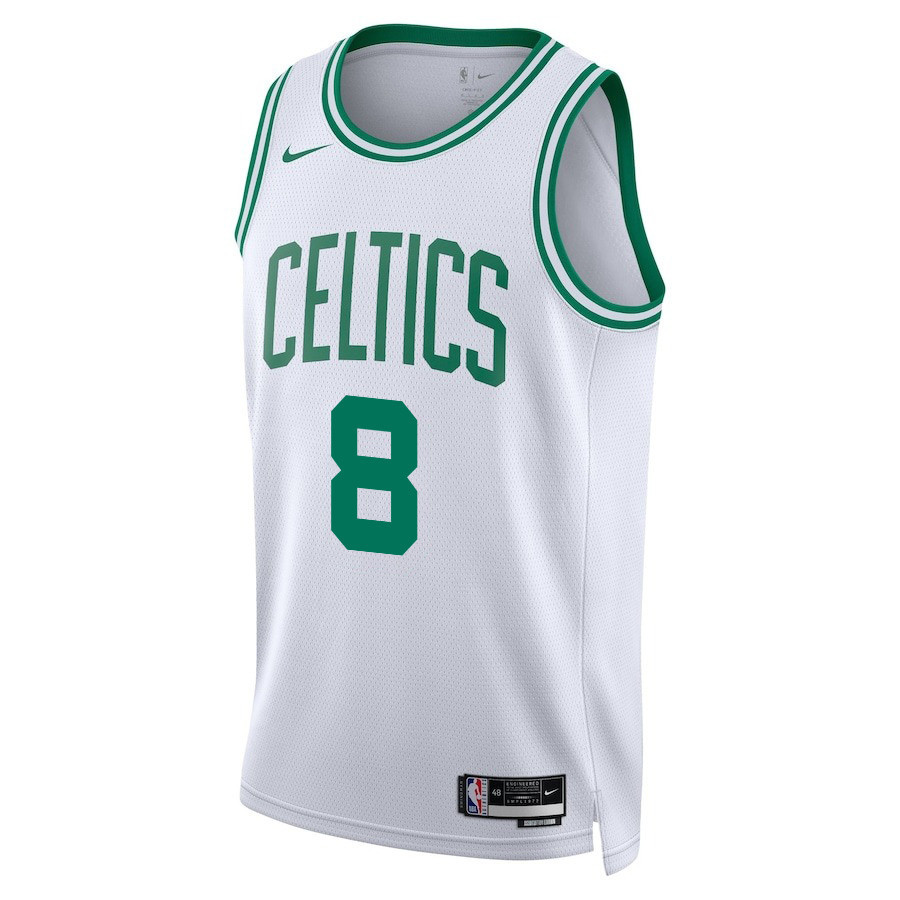 Kristaps Porzingis 8 Boston Celtics 2024 Finals Patch Swingman Jersey Association Edition White - Gohipanda - Image 2