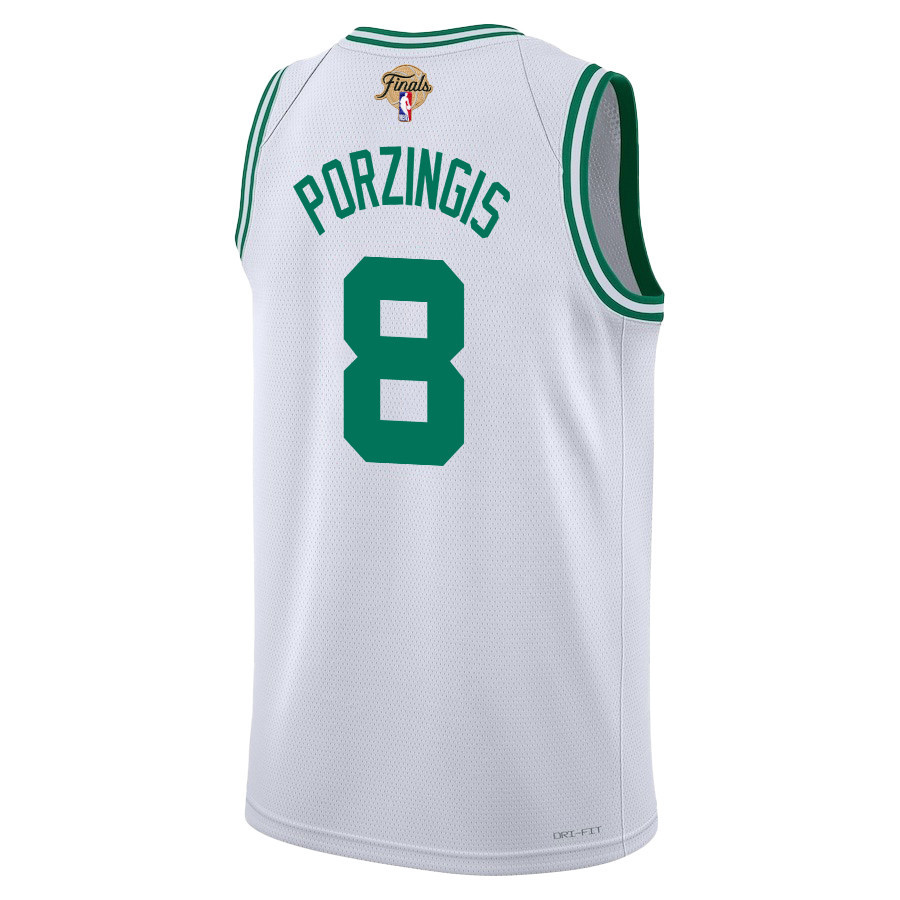 Kristaps Porzingis 8 Boston Celtics 2024 Finals Patch Swingman Jersey Association Edition White - Gohipanda - Image 3
