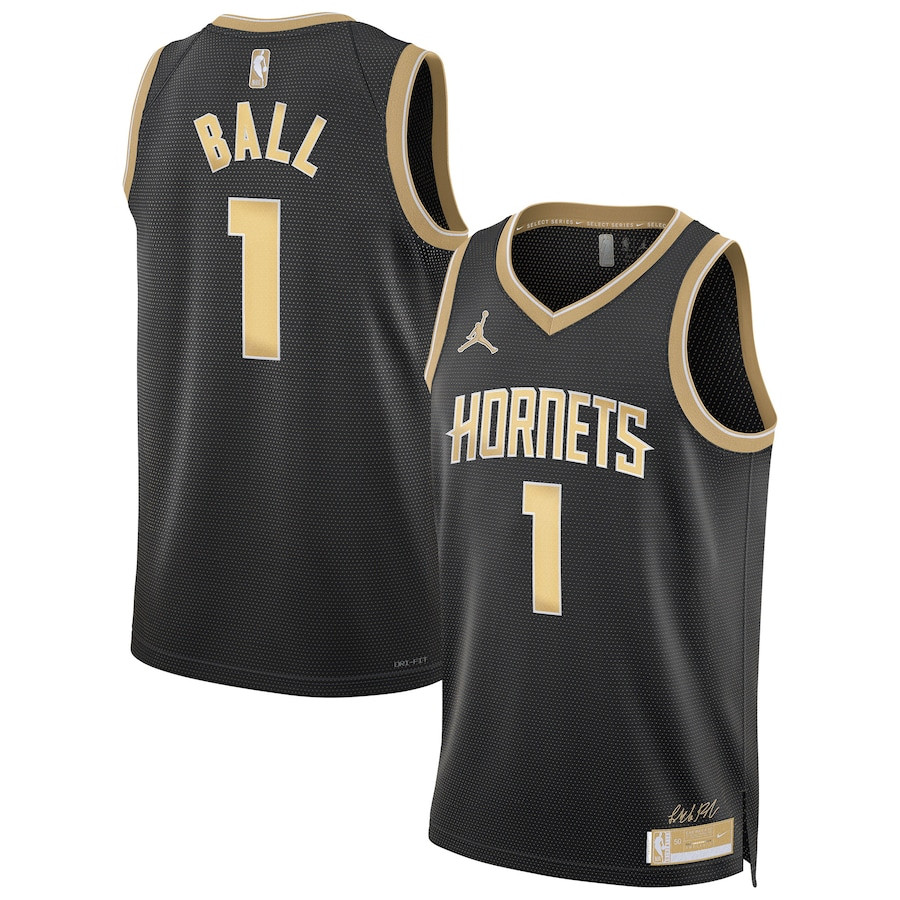 LaMelo Ball 1 Charlotte Hornets Unisex Select Series Swingman Jersey Black - Gohipanda