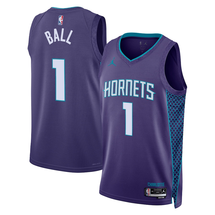LaMelo Ball 1 Charlotte Hornets Unisex Swingman Jersey Statement Edition Purple - Gohipanda