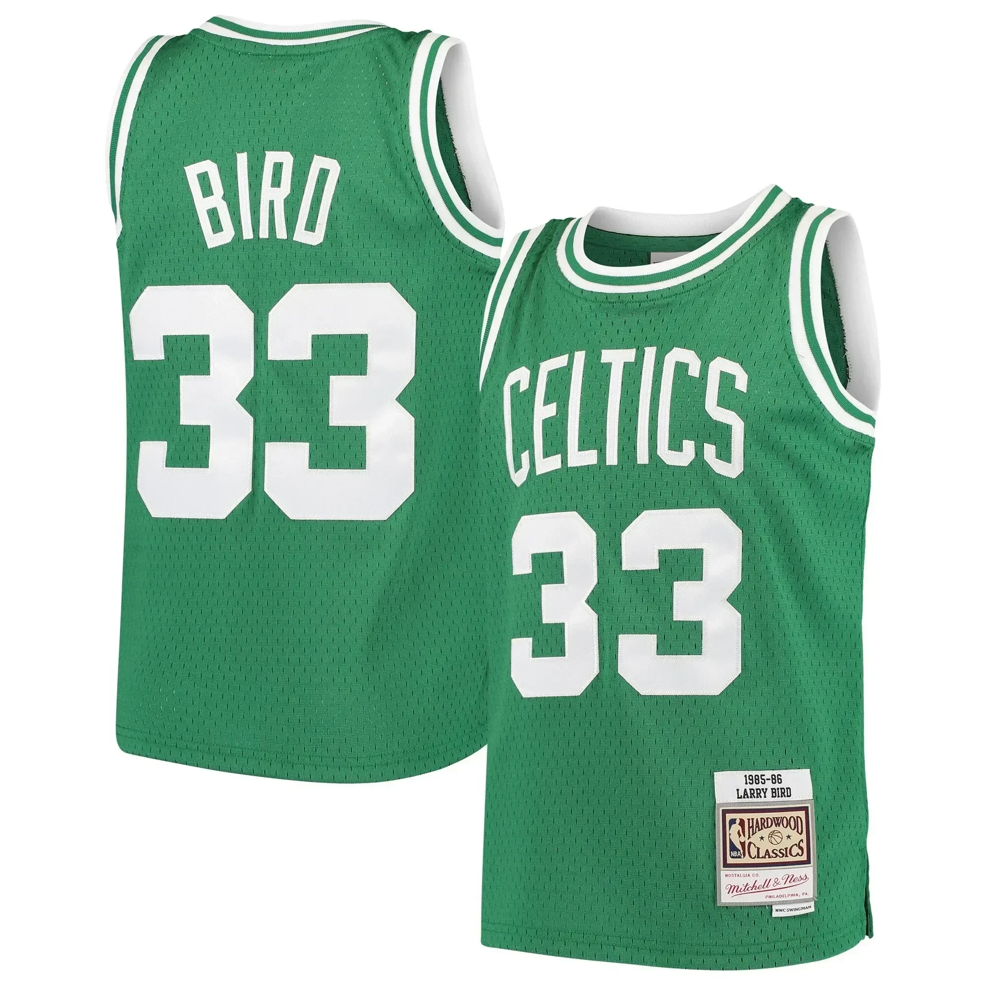 Larry Bird Boston Celtics Mitchell & Ness Hardwood Classics Swingman Throwback Jersey Kelly Green - Gohipanda - Image 3
