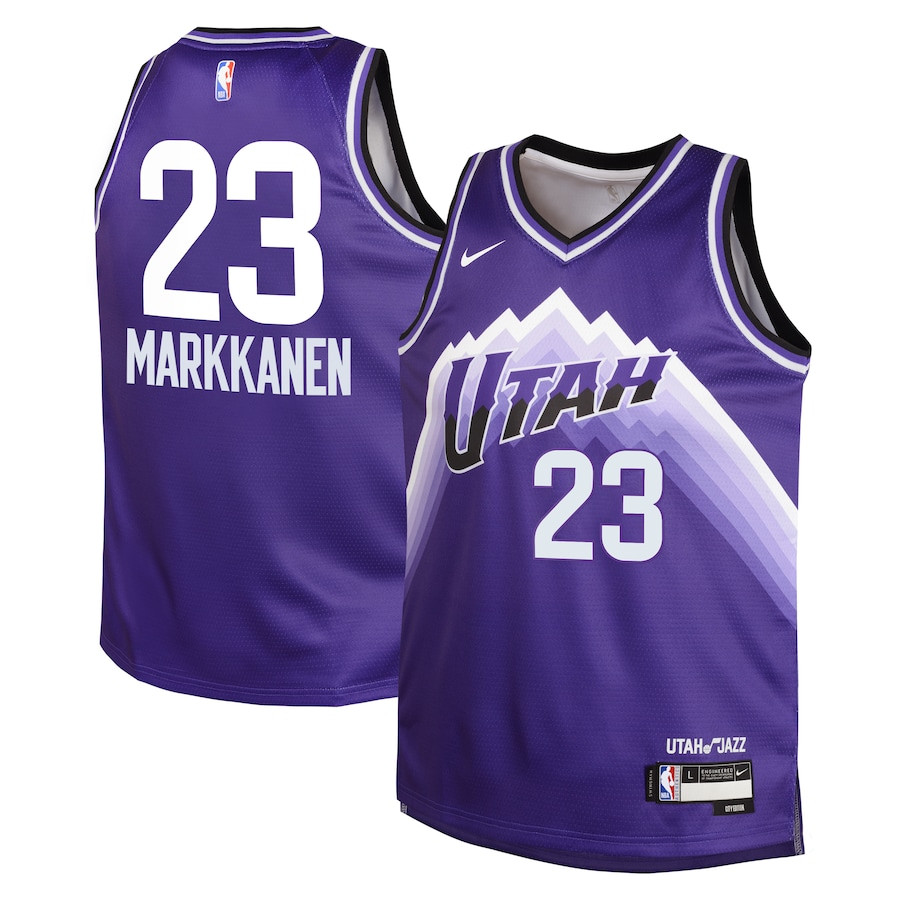Lauri Markkanen 23 Utah Jazz 2023/24 City Edition Swingman Jersey Purple - Gohipanda