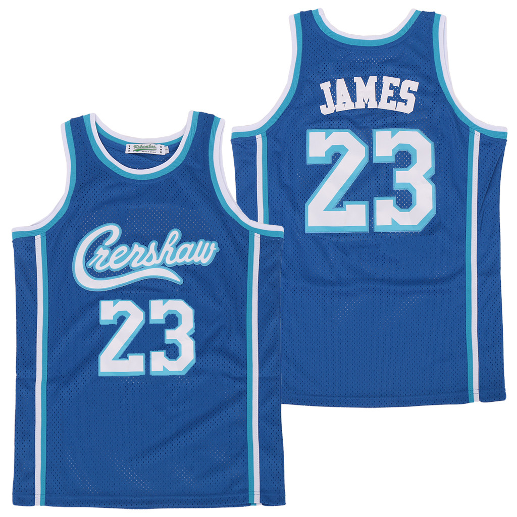 LeBron James #23 Crenshaw Swingman Jersey Blue Unisex Adult Sizes - Gohipanda