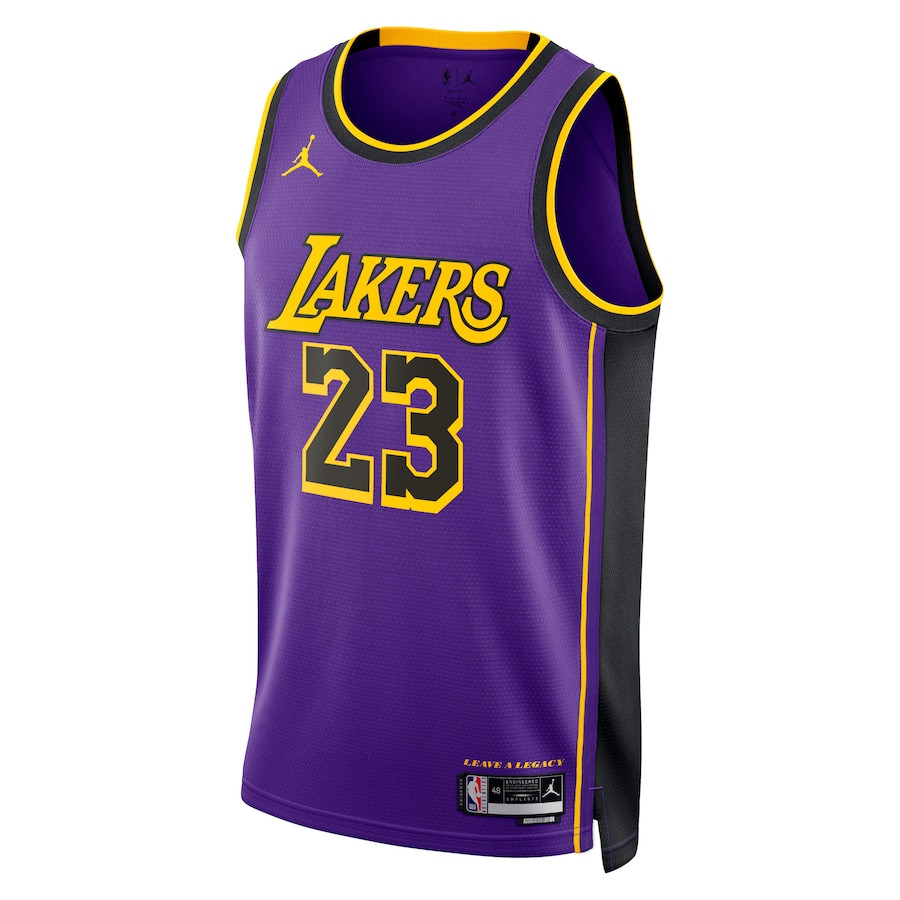 LeBron James 23 Los Angeles Lakers Unisex Swingman Jersey Statement Edition Purple - Gohipanda - Image 2