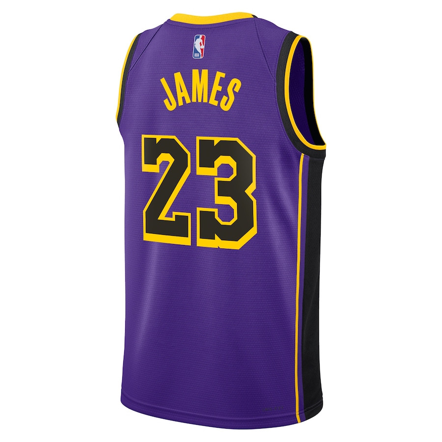LeBron James 23 Los Angeles Lakers Unisex Swingman Jersey Statement Edition Purple - Gohipanda - Image 3