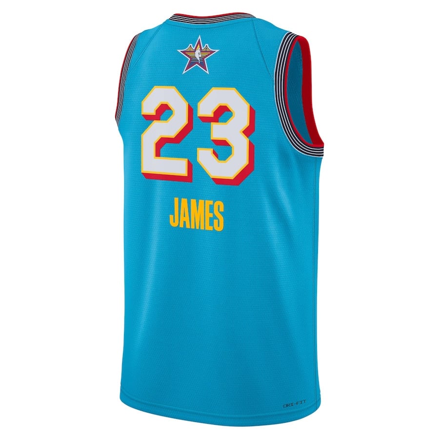 LeBron James 23 NBA All Star 2025 Swingman Unisex Jersey Light Blue Multicolor - Gohipanda - Image 3