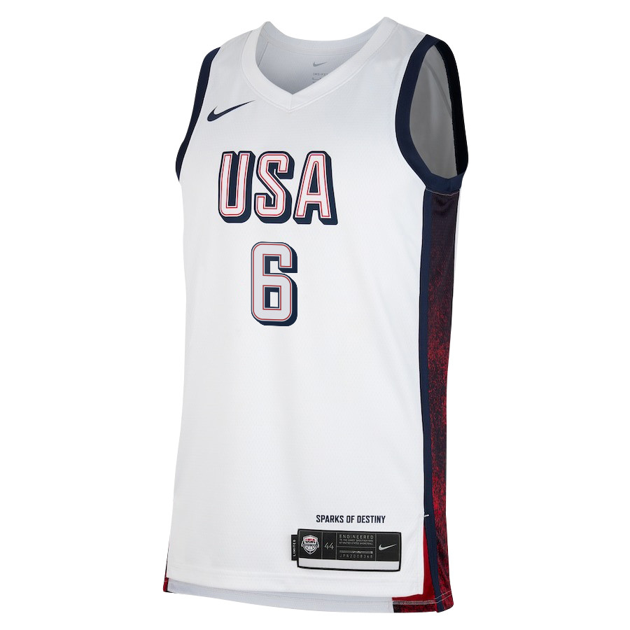 LeBron James King James USA Basketball 2024 Swingman Jersey White Multicolor Men's Unisex - Gohipanda - Image 2