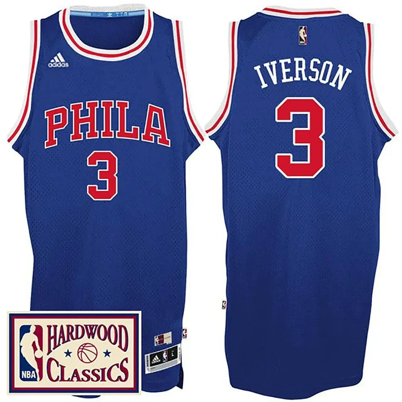 Men's Philadelphia 76ers Allen Iverson Hardwood Classics Throwback Royal Jersey 2016-17 - Gohipanda