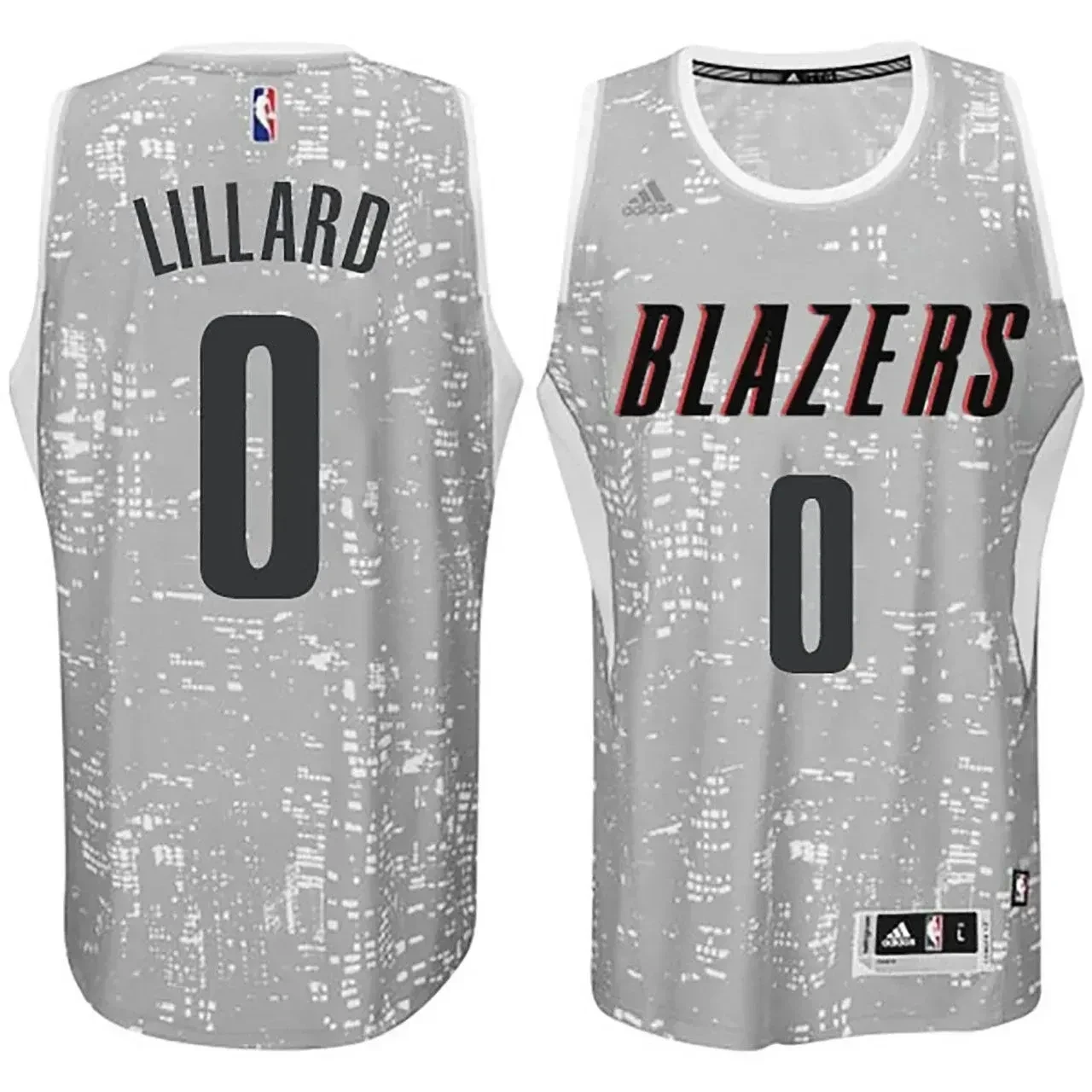 Men's Portland Trail Blazers Damian Lillard Gray City Lights Swingman Jersey - Gohipanda