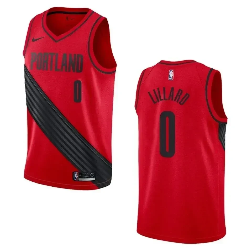Men's Portland Trail Blazers Damian Lillard Statement Swingman Jersey Red - Gohipanda