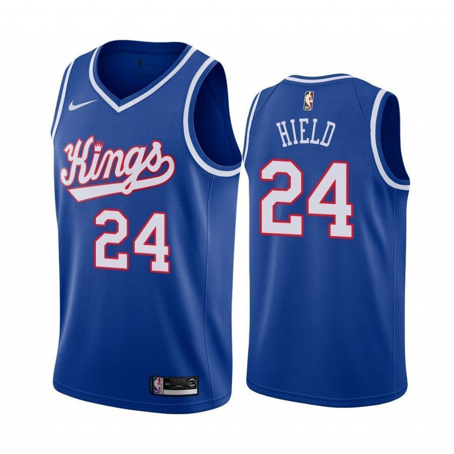 Men's Sacramento Kings Buddy Hield #24 Blue Throwback Basketball Jersey - Gohipanda