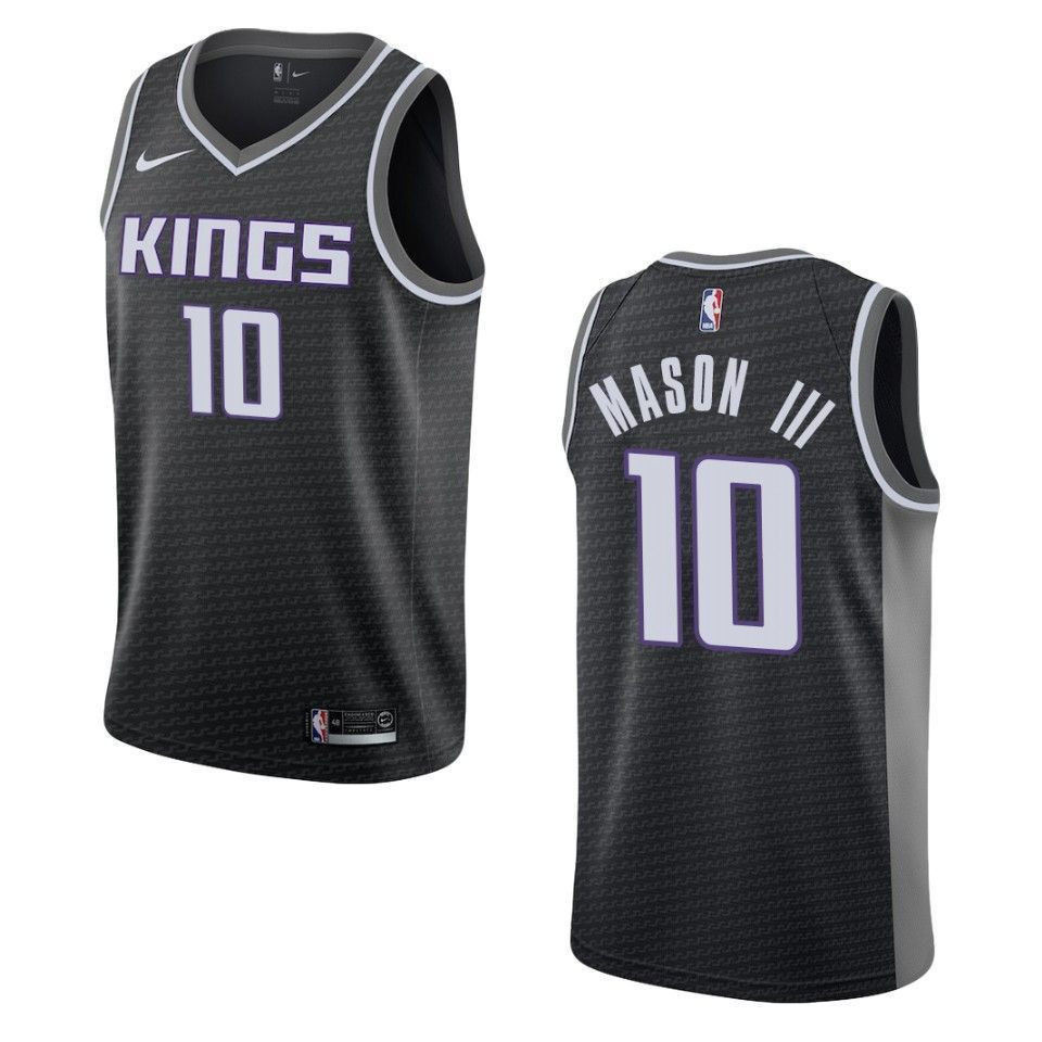 Men's Sacramento Kings Frank Mason III #10 Statement Swingman Jersey Black - Gohipanda