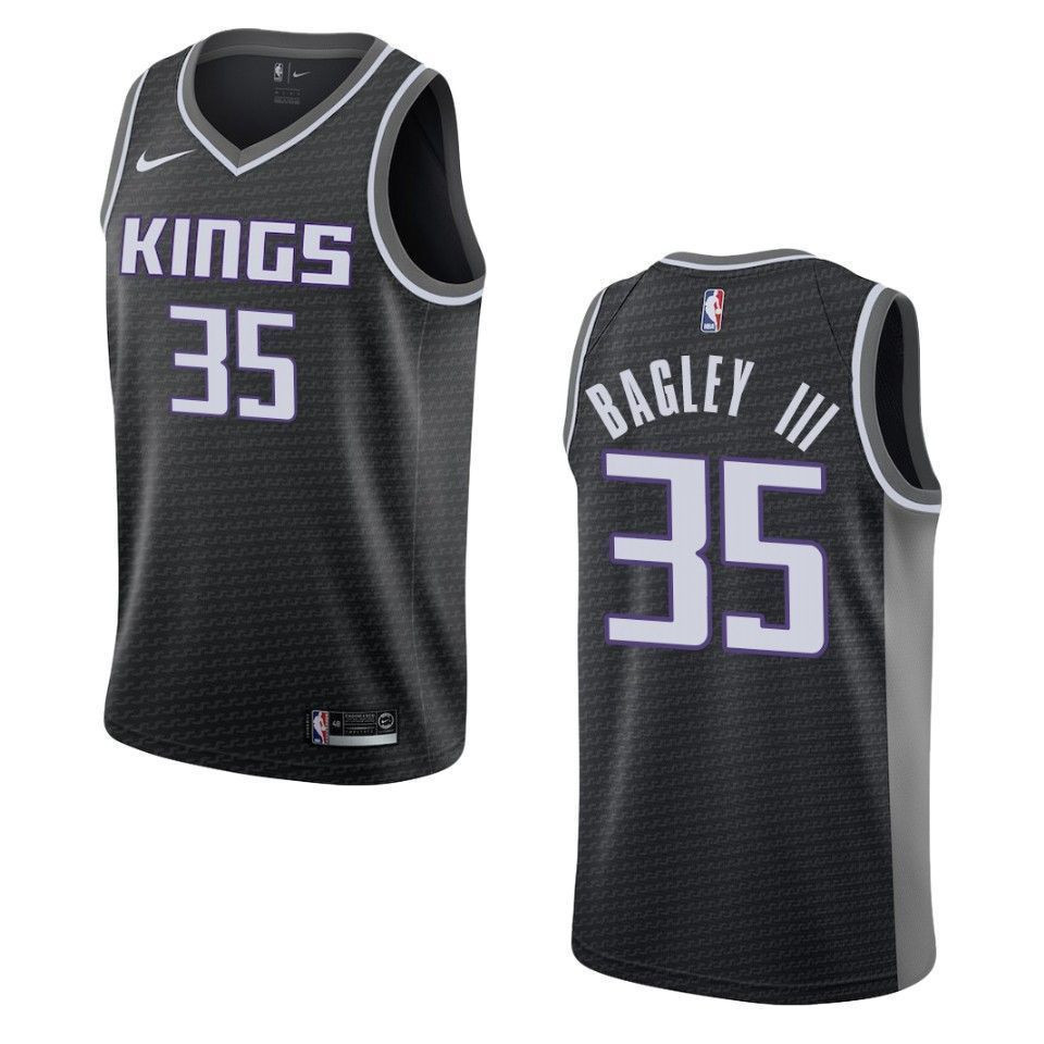 Men's Sacramento Kings Marvin Bagley III #35 Statement Swingman Jersey Black - Gohipanda