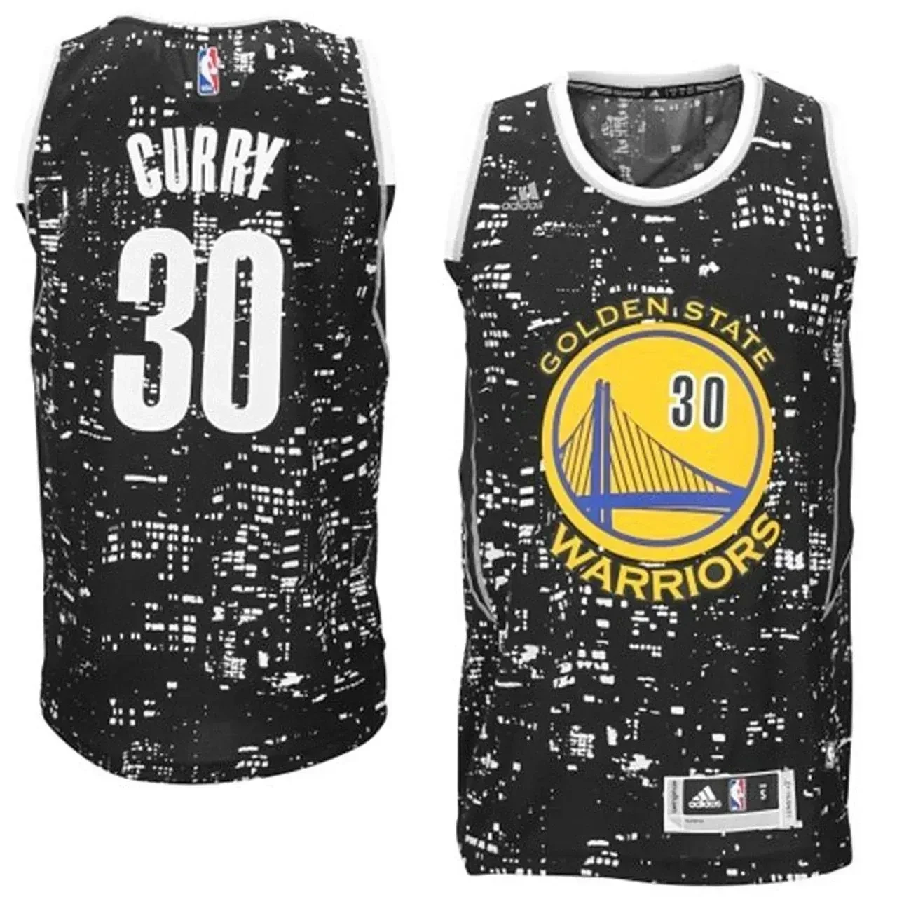 Men's Stephen Curry Golden State Warriors #30 Black City Lights Swingman Jersey - Gohipanda