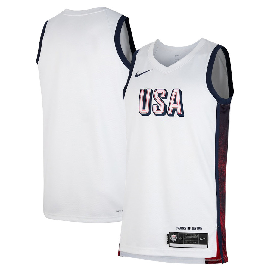 Men's USA Basketball 2024 Swingman Player Jersey White Unisex - Gohipanda
