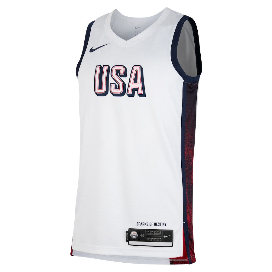 Men's USA Basketball 2024 Swingman Player Jersey White Unisex - Gohipanda - Image 3