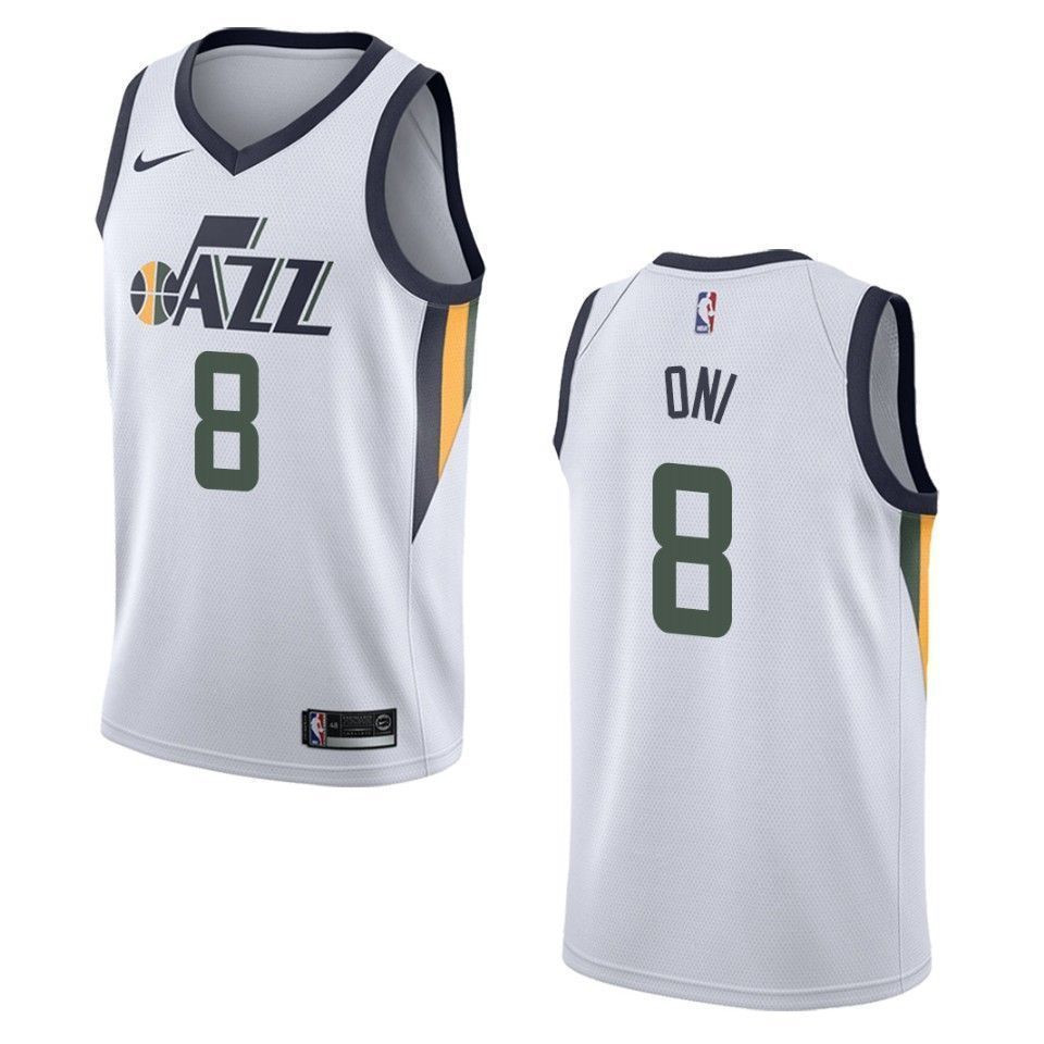 Men's Utah Jazz 8 Miye Oni Association Swingman Jersey White - Gohipanda