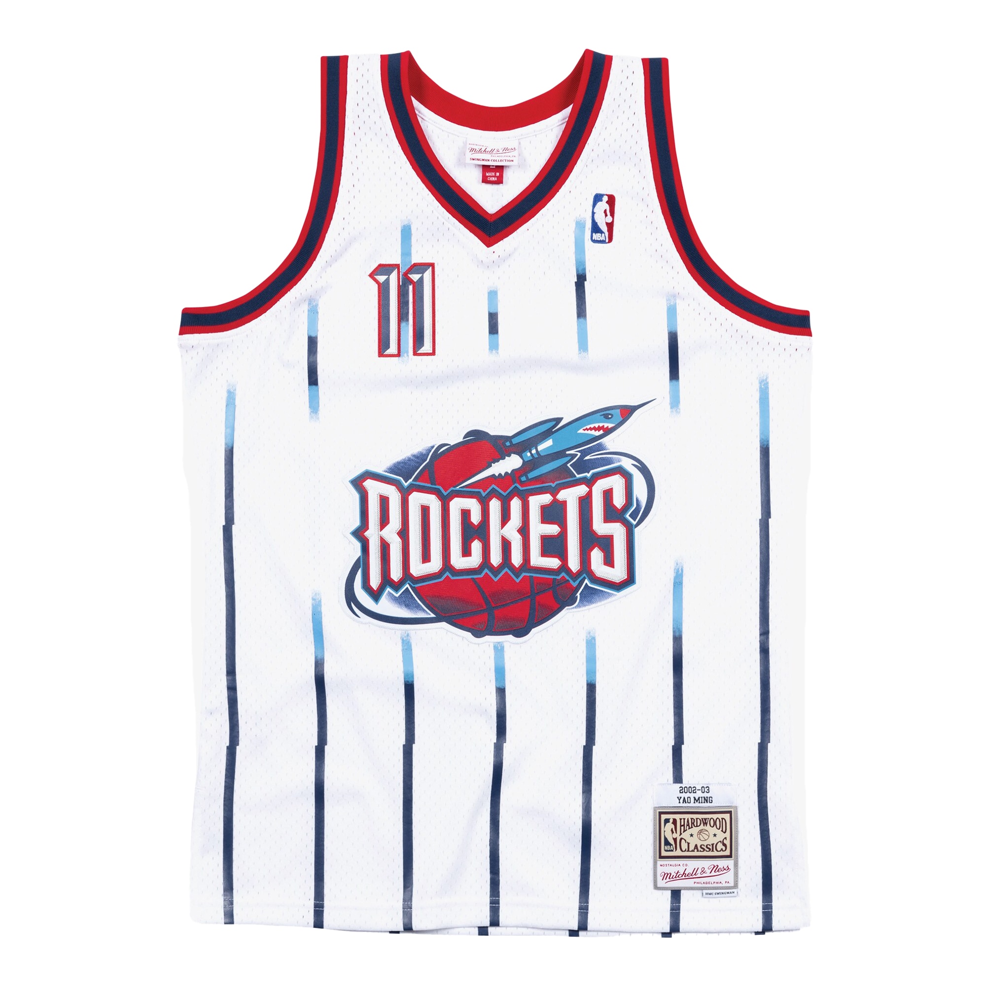 Men's Yao Ming White Houston Rockets Hardwood Classics Swingman Jersey - Gohipanda - Image 2