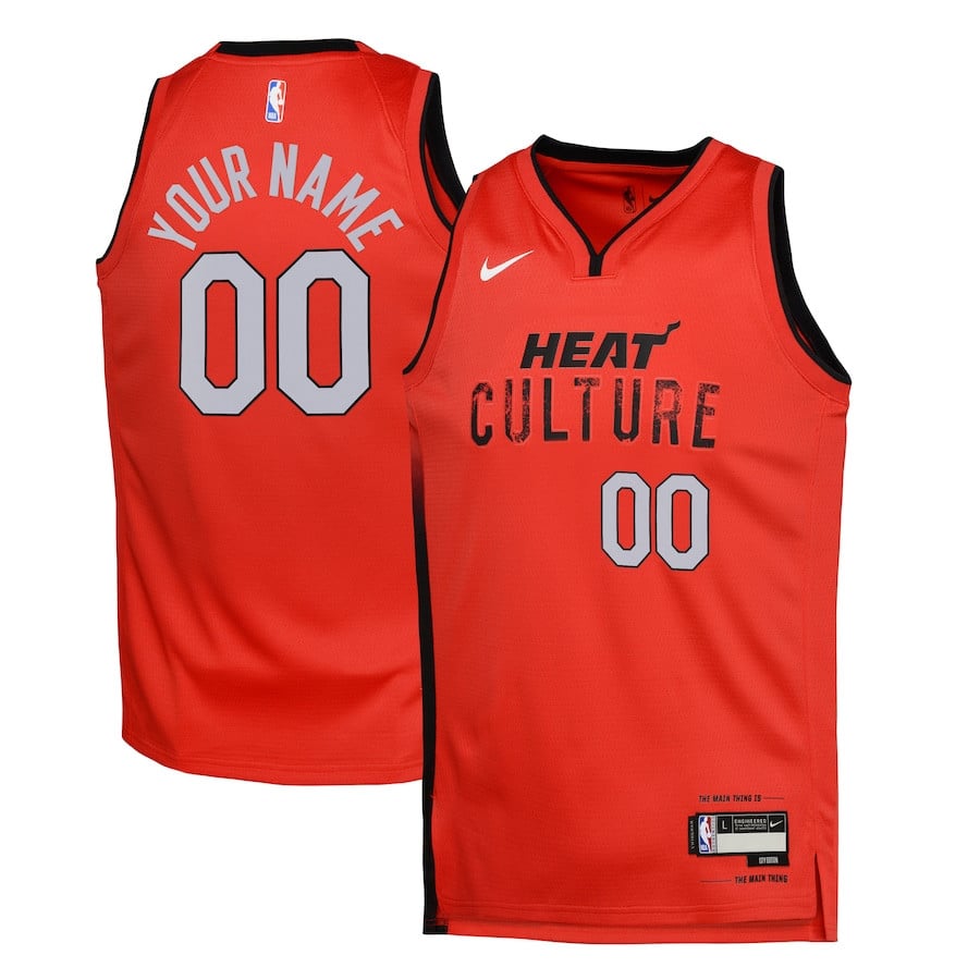 Miami Heat 2024/25 Swingman Custom Jersey City Edition Red - Gohipanda
