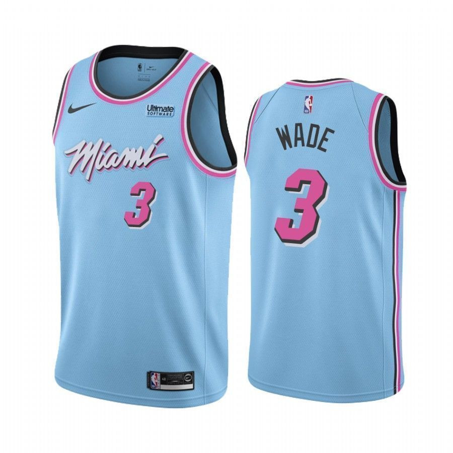 Miami Heat Dwyane Wade 3 City Vice Night Multicolor Jersey Unisex Adult - Gohipanda