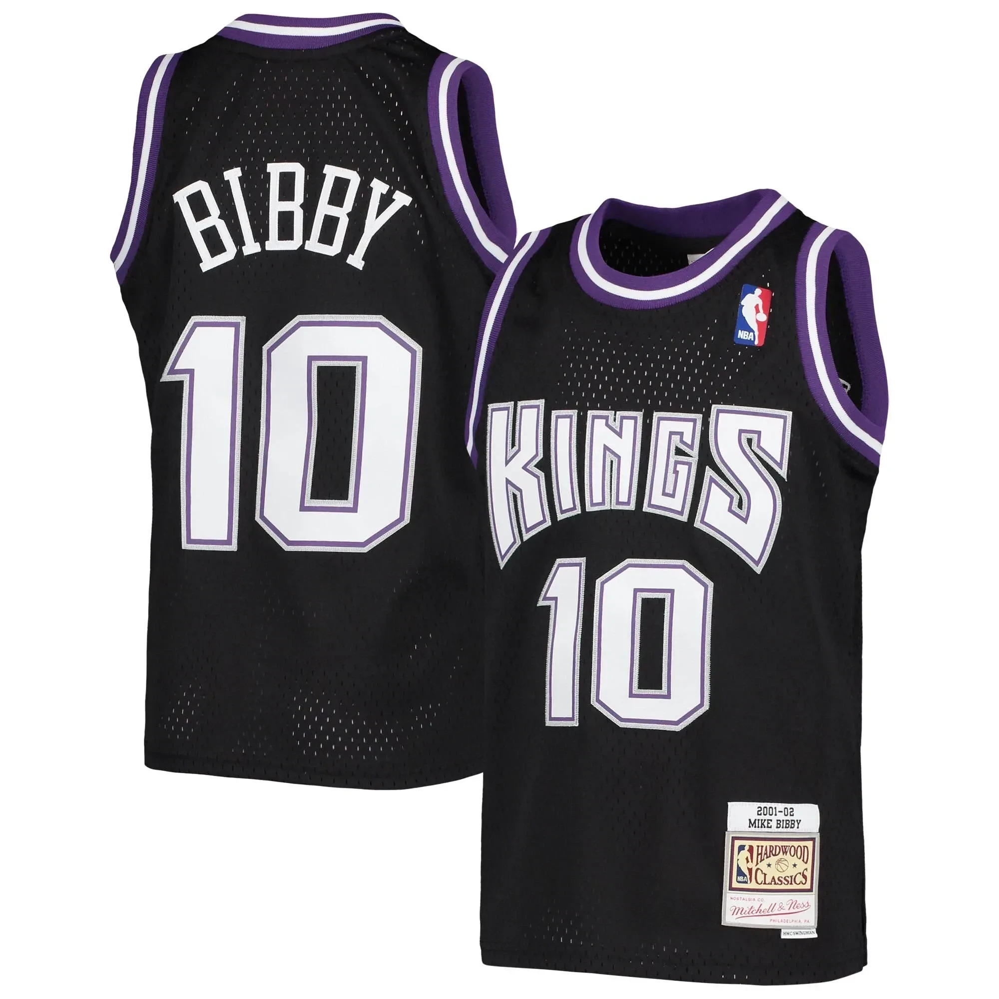 Mike Bibby Sacramento Kings Mitchell & Ness 2001-02 Hardwood Classics Swingman Jersey Black - Gohipanda