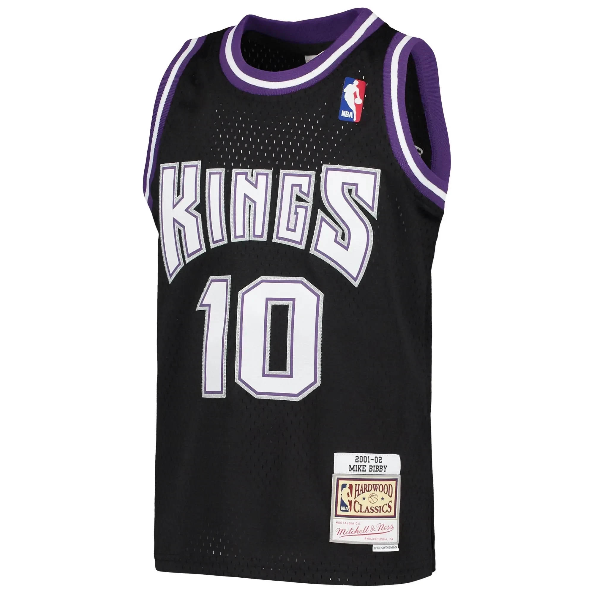 Mike Bibby Sacramento Kings Mitchell & Ness 2001-02 Hardwood Classics Swingman Jersey Black - Gohipanda - Image 2