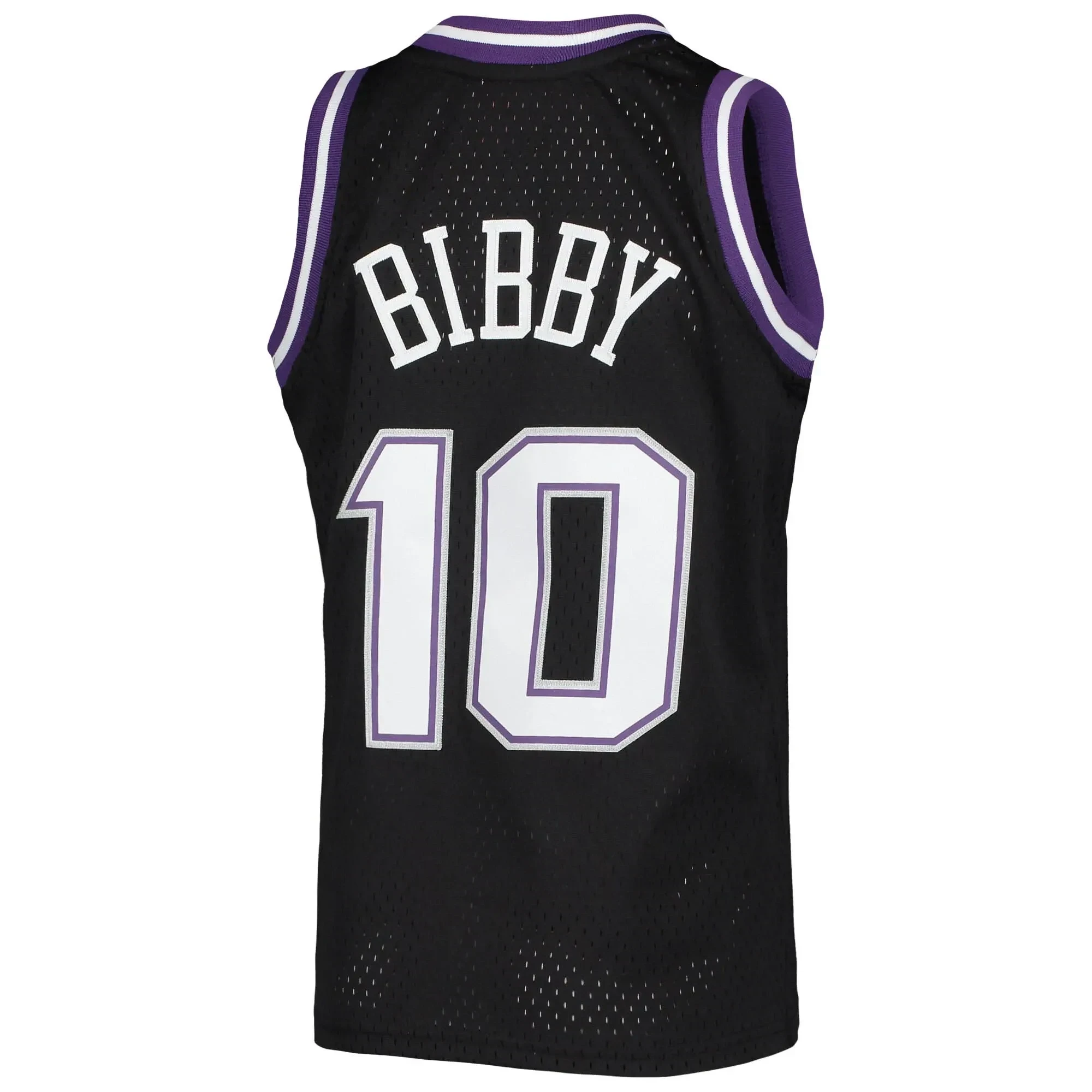 Mike Bibby Sacramento Kings Mitchell & Ness 2001-02 Hardwood Classics Swingman Jersey Black - Gohipanda - Image 3