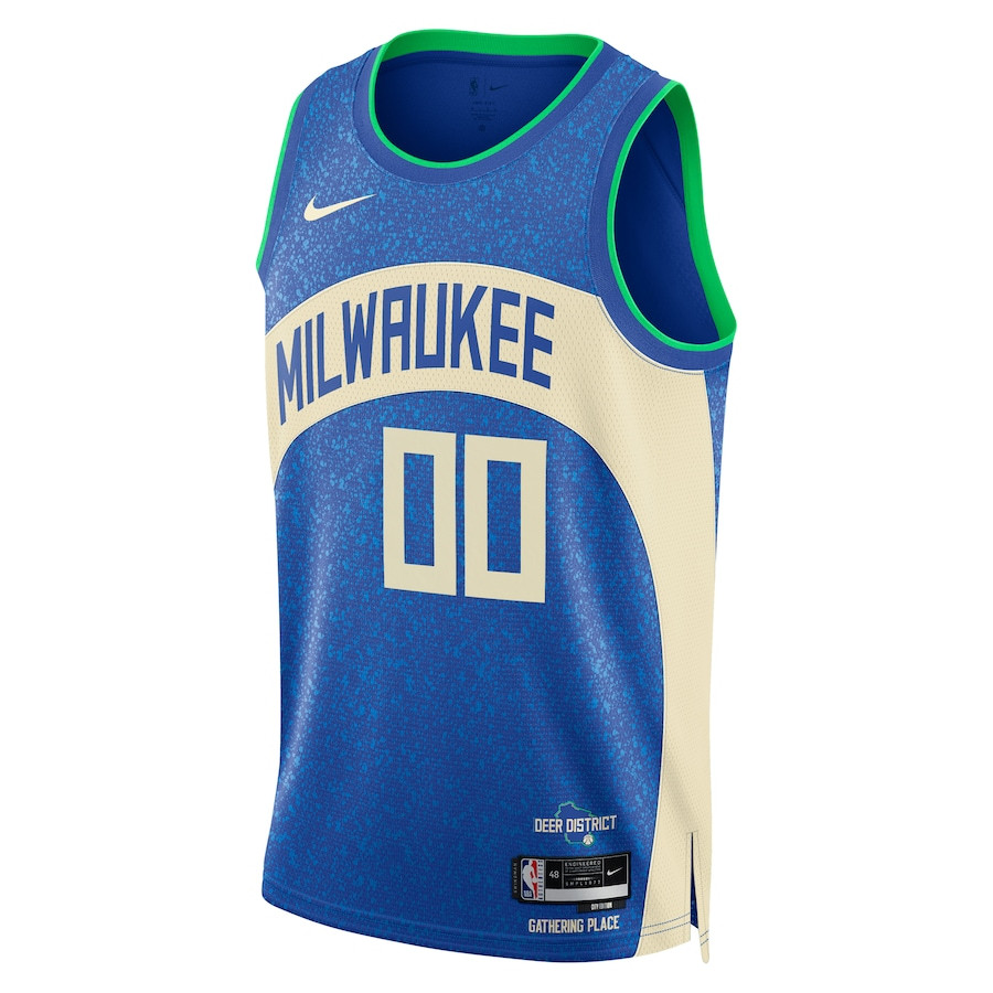 Milwaukee Bucks 2023/24 Swingman Jersey Customized City Edition Blue Unisex - Gohipanda - Image 2