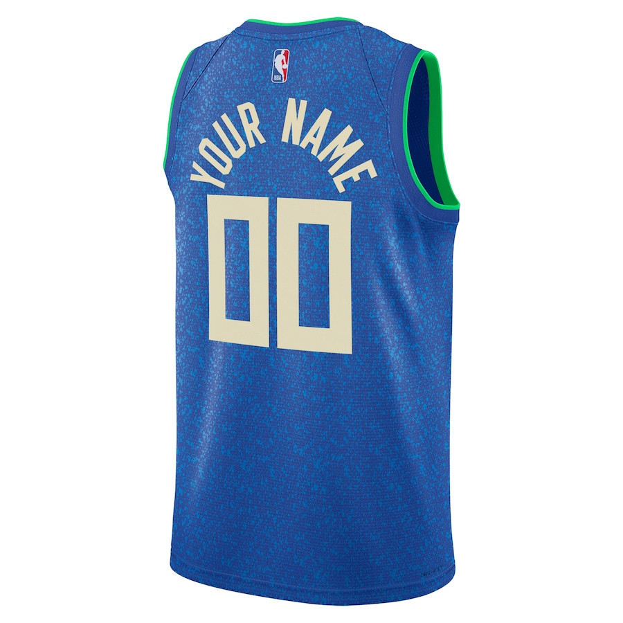 Milwaukee Bucks 2023/24 Swingman Jersey Customized City Edition Blue Unisex - Gohipanda - Image 3