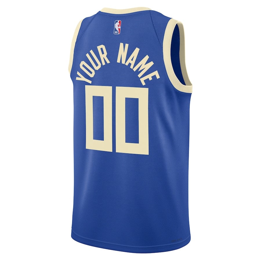 Milwaukee Bucks Unisex 2024/25 Custom Swingman Jersey City Edition Royal Multicolor - Gohipanda - Image 3