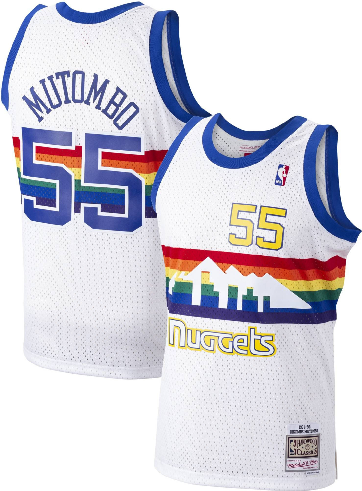 Mitchell Ness Denver Nuggets Dikembe Mutombo 55 Swingman Jersey Mens Multicolor - Gohipanda